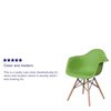 Flash Furniture 2 Pk. Alonza Series Green Plastic Chair with Wooden Legs 2-FH-132-DPP-GN-GG